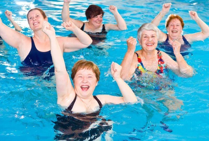 Water aerobics class